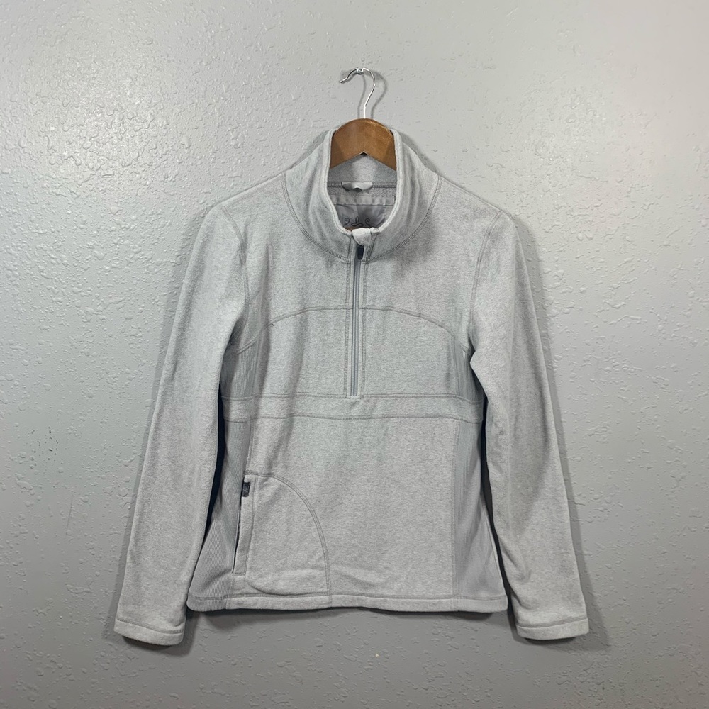 Prana Gray Fleece Half Zip Jacket Size Medium